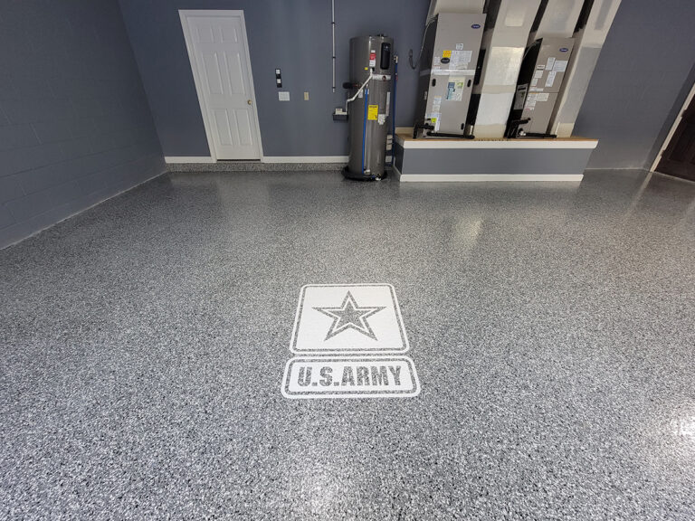 Garage Floor with Epoxy Flakes