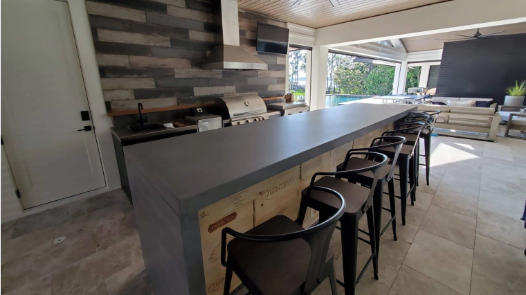 Concrete Waterfall Countertops