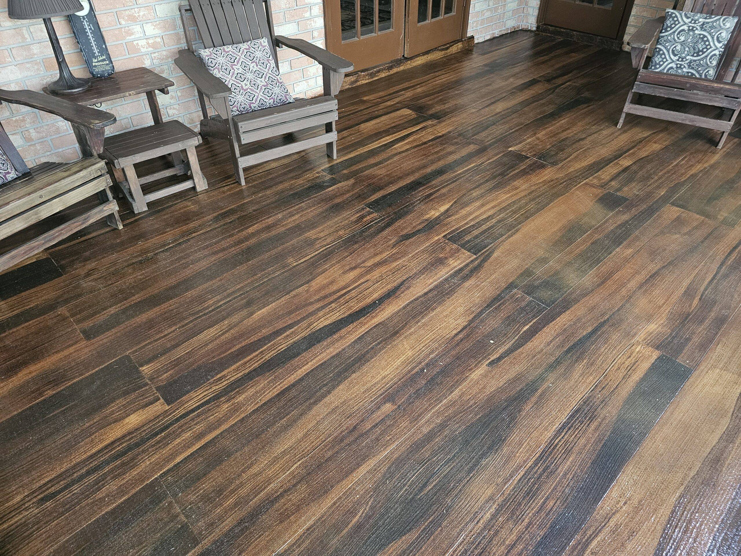 Faux Wood Concrete Overlay