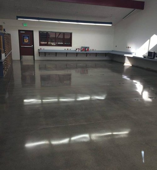 polished concrete in aschool